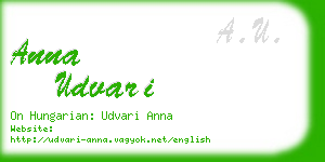 anna udvari business card